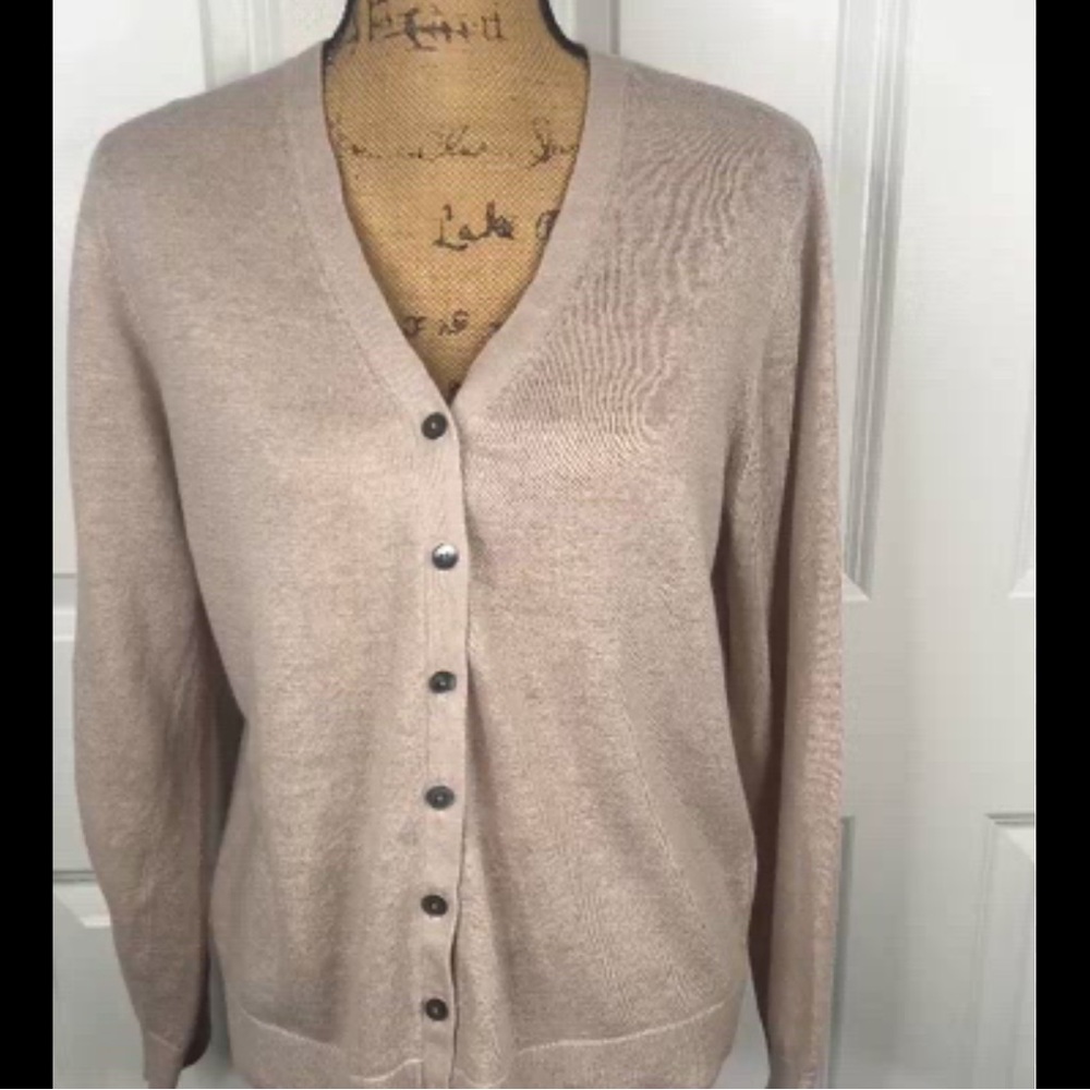 Marled Reunited Clothing Beige Button Front Cardigan XL NWT